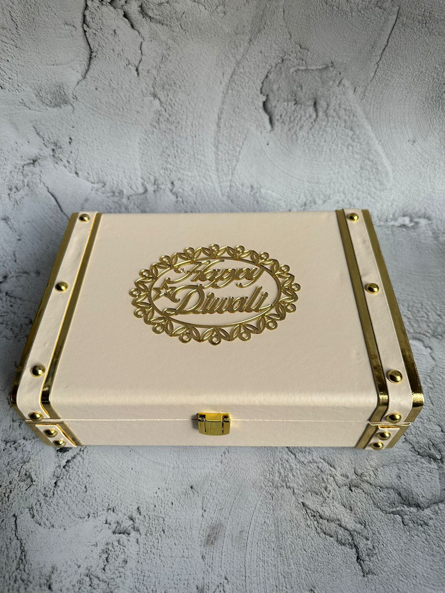 Leather trunk box with name customisation The Krafty Mall