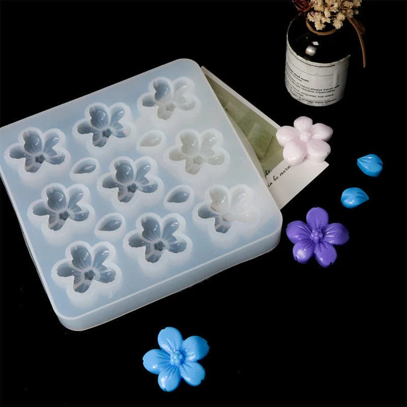 13 cavity 3d flower & petals mould
