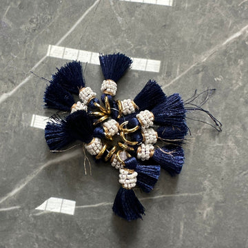 Dark blue tassels