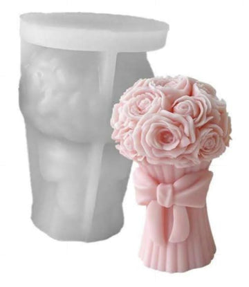 Rose bouquet with bow candle mould