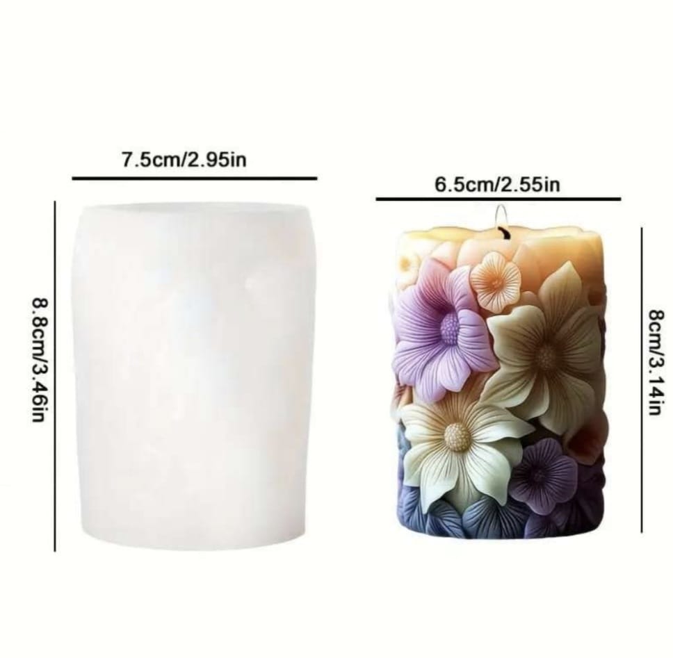 Pillar flower candle mould