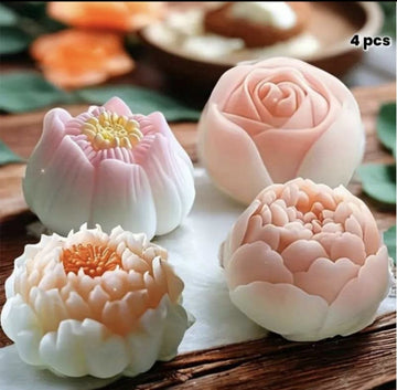 4pc flower candle mould