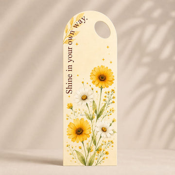 Yellow & White Daisy Floral Bouquet Flower Card with Handle - (5 pc pack)