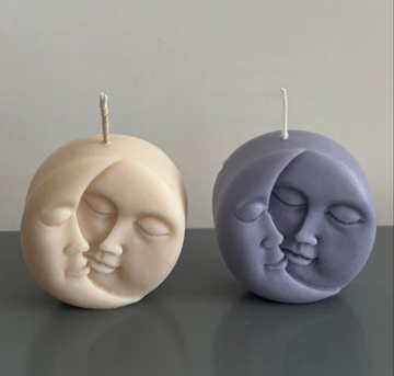 Moon face candle mould