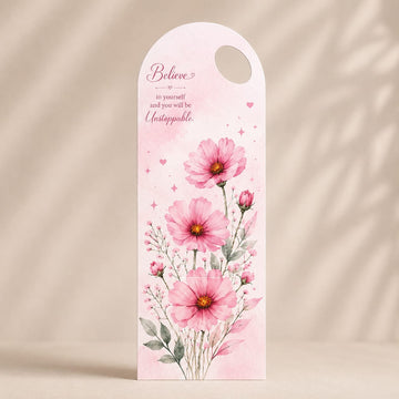 Pink Floral Bouquet Flower Card(5 pc pack)