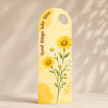 Yellow Daisy Floral Bouquet Flower Card with Handle – (5 pc)