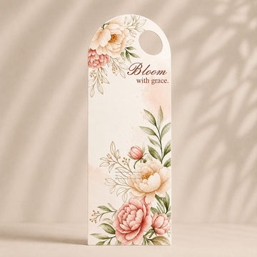 Peach & Cream Floral Bouquet Flower Card with Handle – (5 pc pack)