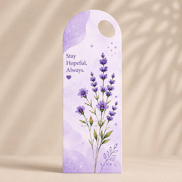 Purple Lavender Floral Bouquet Flower Card with Handle (5 pc)