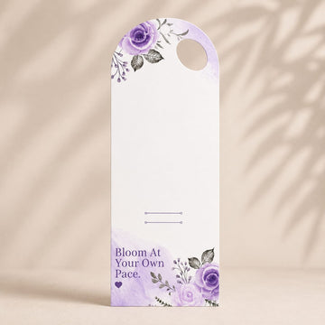 Purple Rose Floral Bouquet Flower Card with Handle –(5 pc pack)