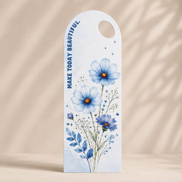 Blue Floral Bouquet Flower Card with Handle –(5 pc pack)