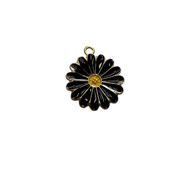 Black daisy charm