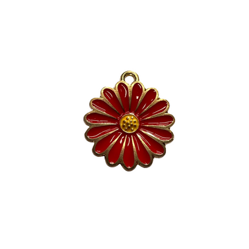 Red daisy charm