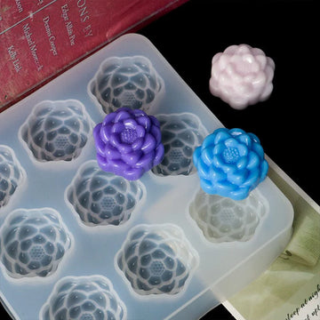 9 cavity 3d flower lotus mould