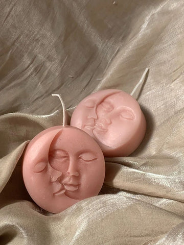 Moon face candle mould