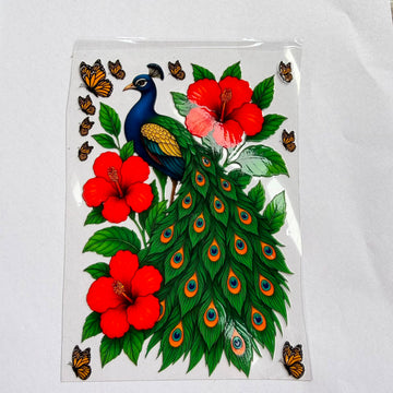 Peacock peel off sticker 003