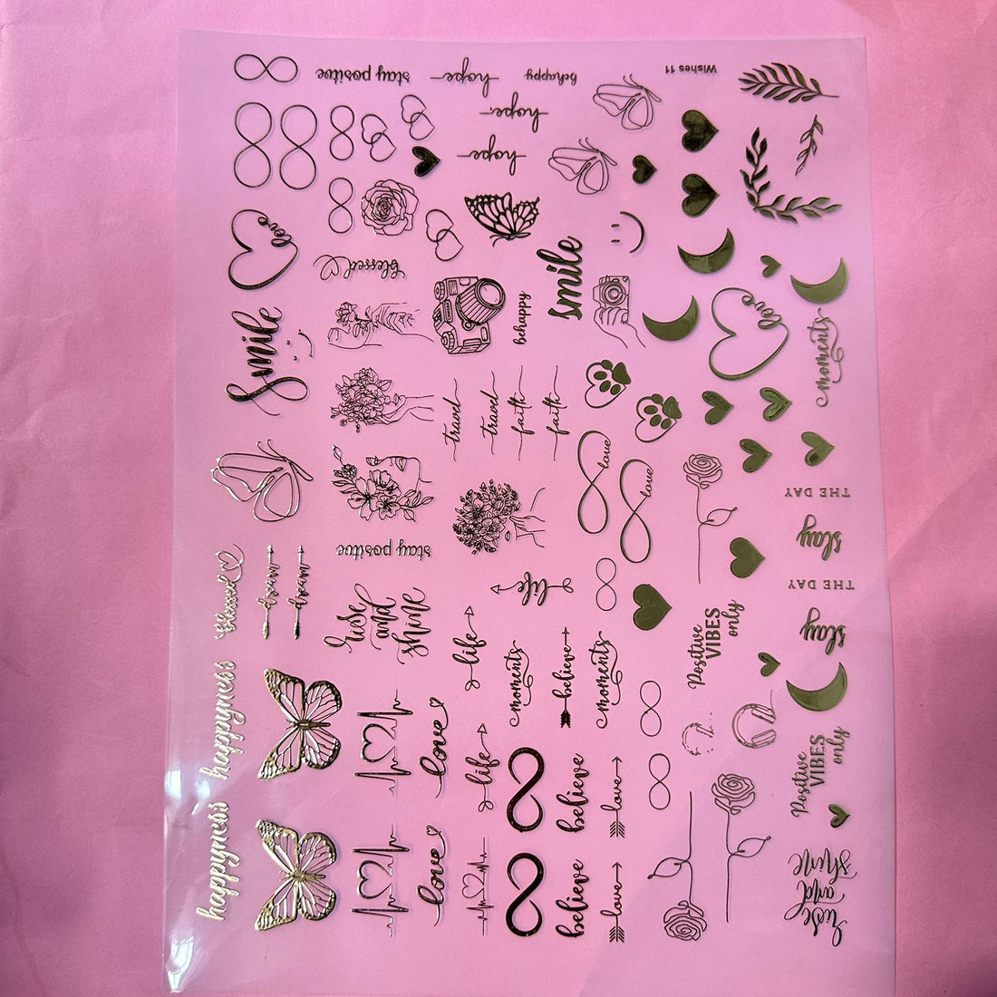 Wishes quotes metal insert sheet A4 004