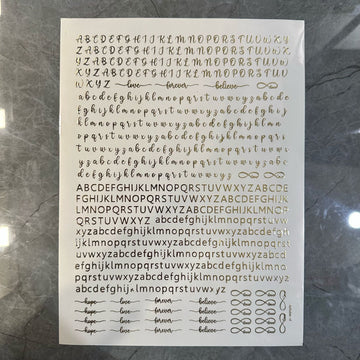 Gold embossed sheet alphabet 005