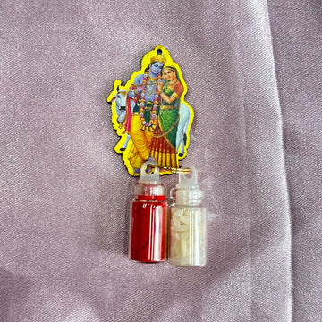 Kumkum chawal bottle set radha krishna