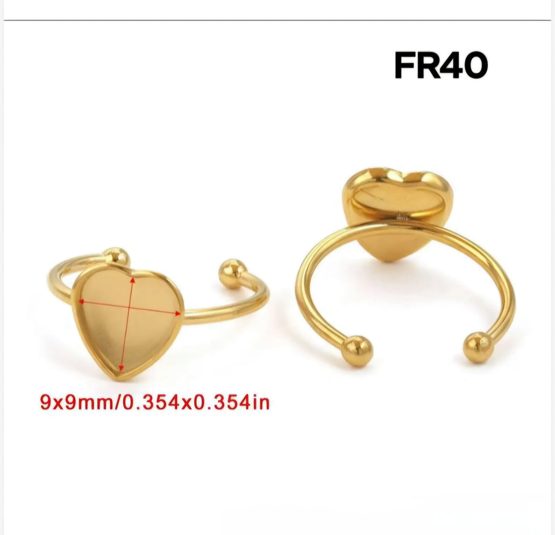 Bezel ring gold heart