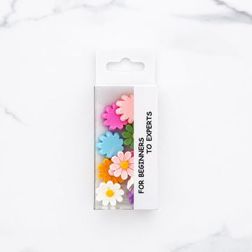 Glossy 3D Flower Embellishments Pack