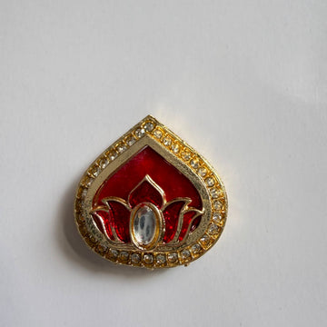 Drop Kundan lotus rakhi charm 004