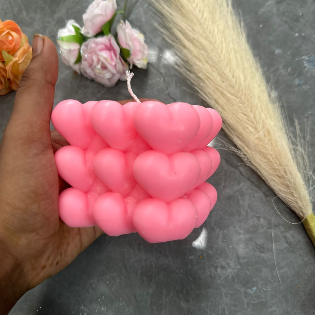 Heart cubic candle