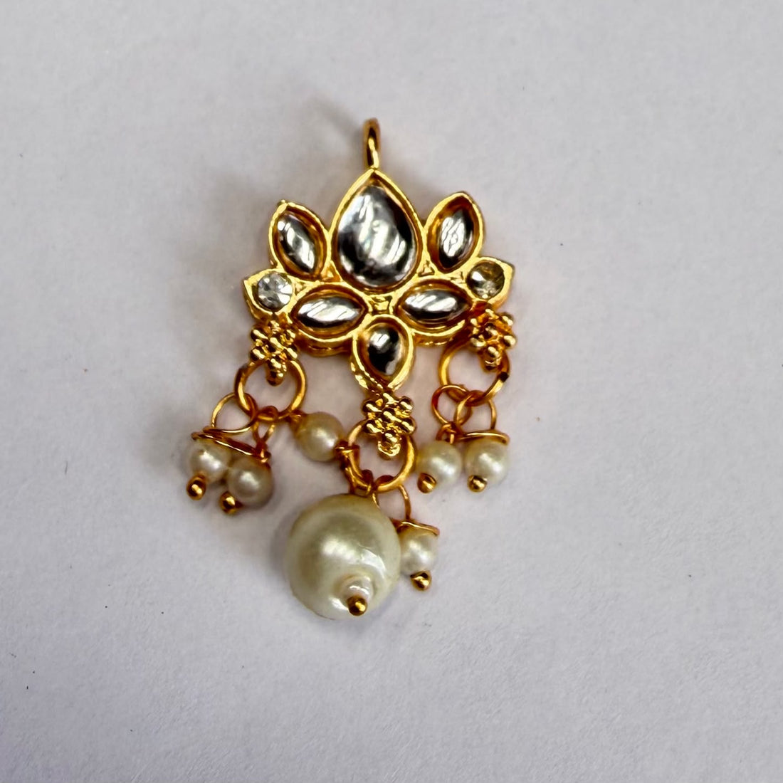 Lotus hanging kundan charm A