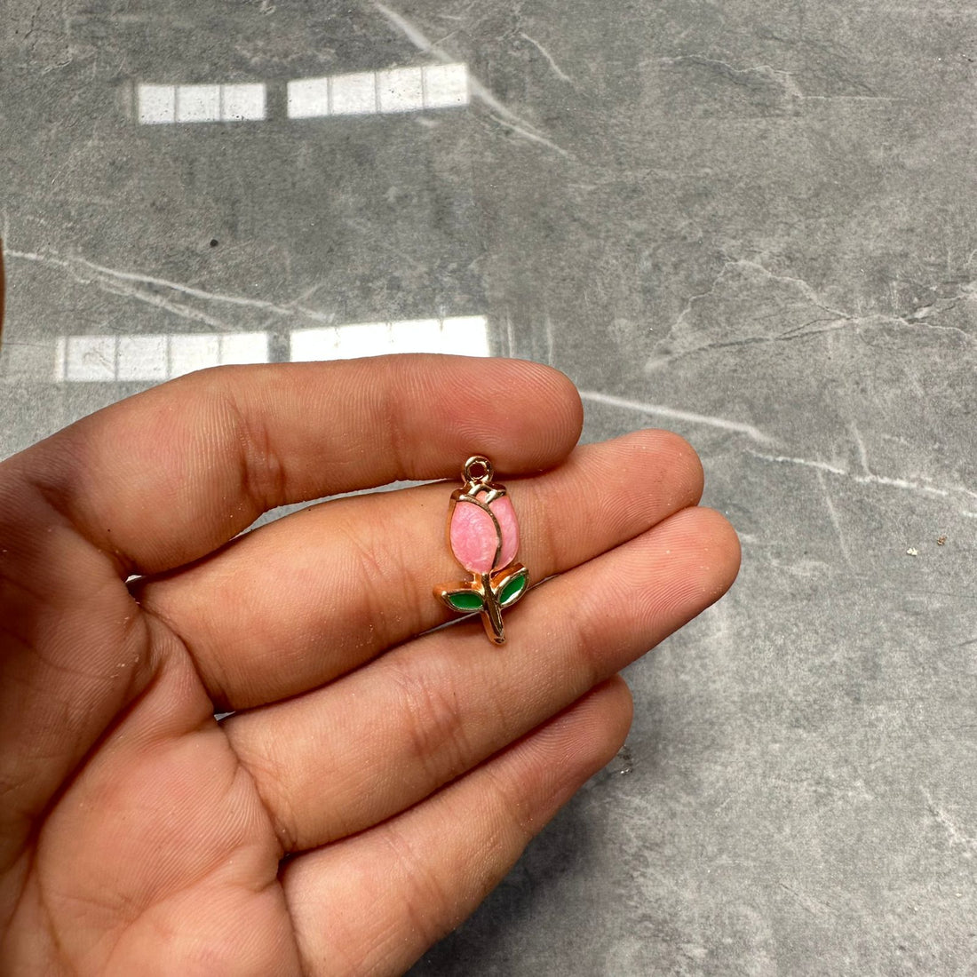 Light Pink rose charm