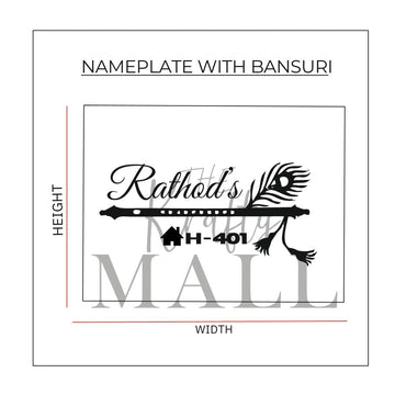 Acrylic nameplate cutouts with bansuri