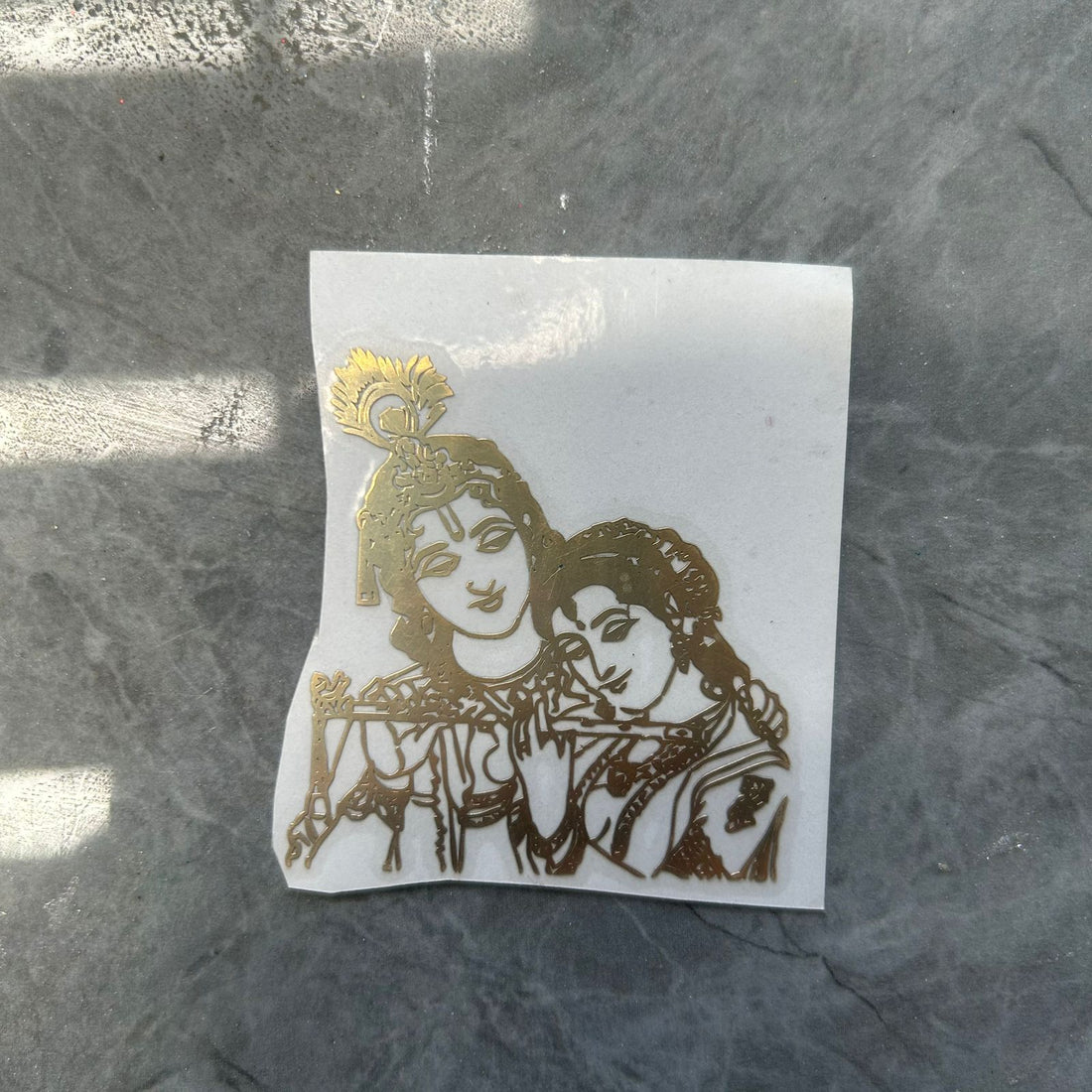 Radha Krishna metal sticker