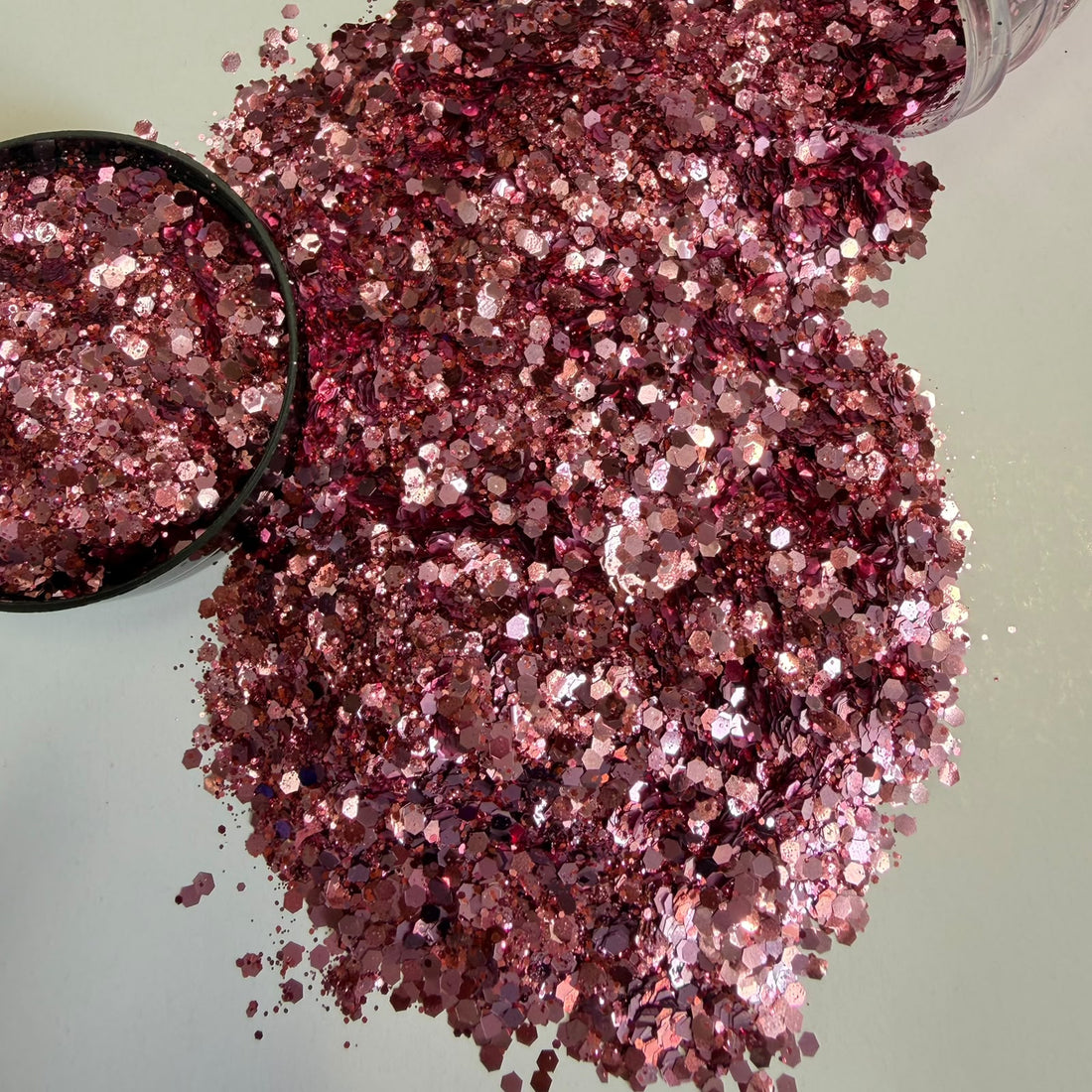 Mirror pink Dusty chunks glitters