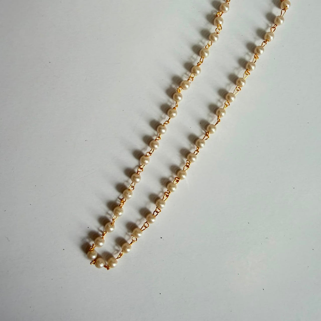 Designer gold pearl chain 002