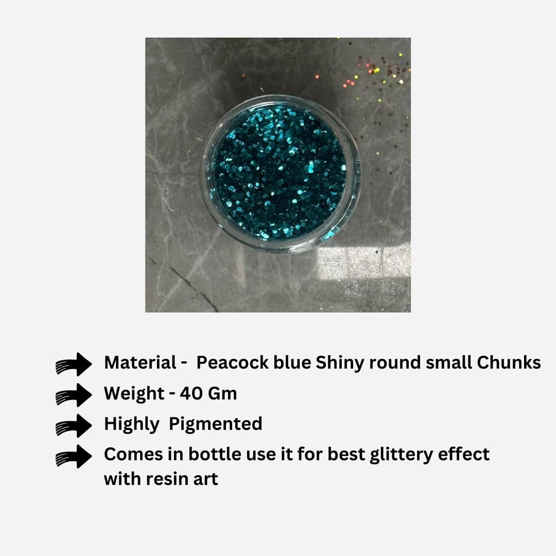 Peacock blue shiny Round chunks