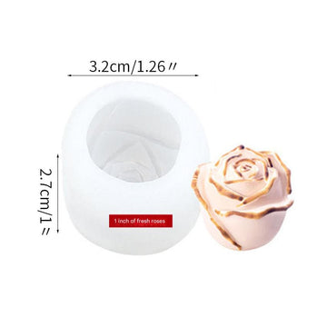 3d rose flower candle mould
