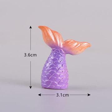Mermaid tail figurine miniature purple