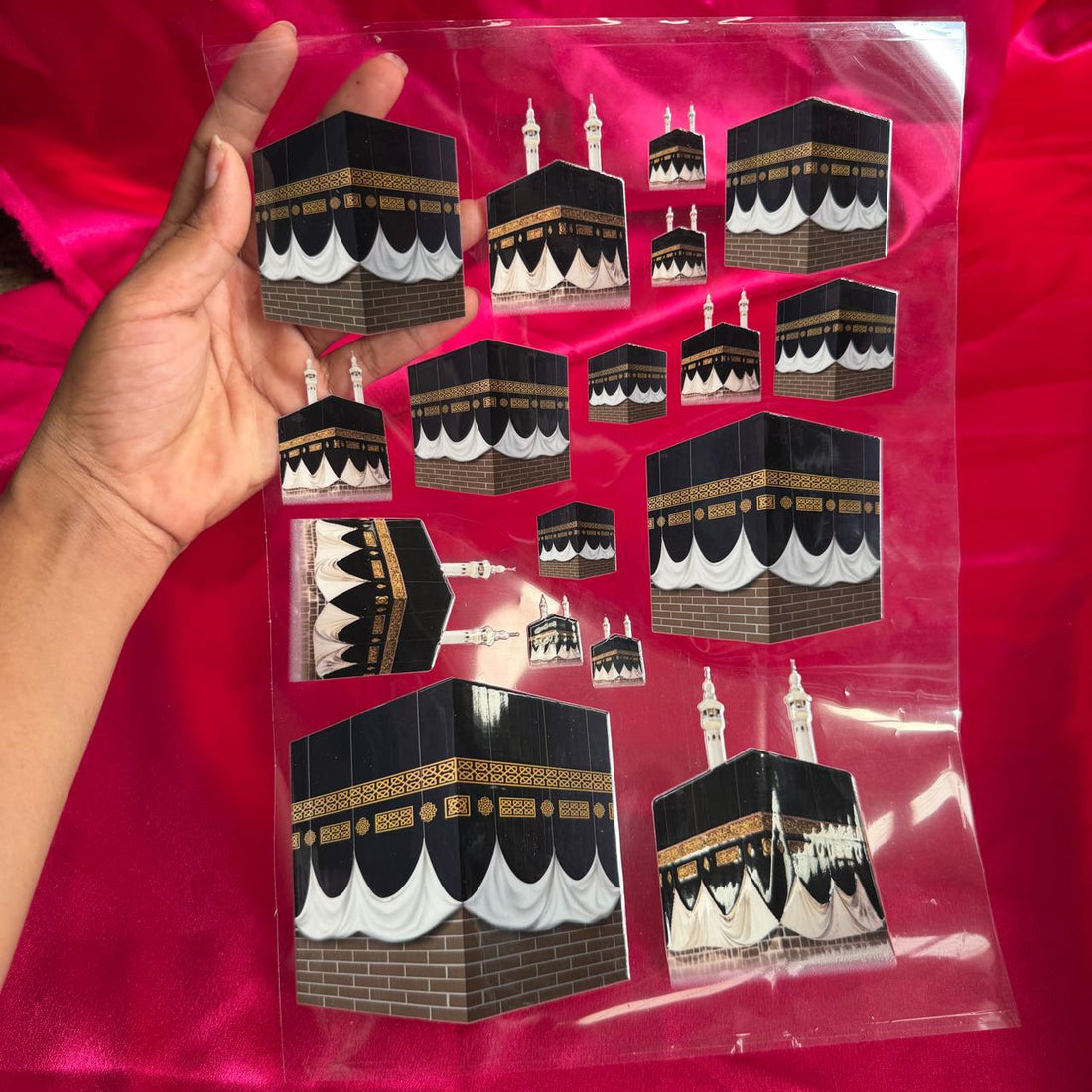Kaaba Arabic peel off sticker sheet A4