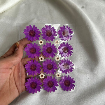 Purple daisy flower peel off sticker