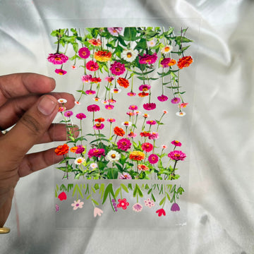 Mix flower peel off sticker sheet A6