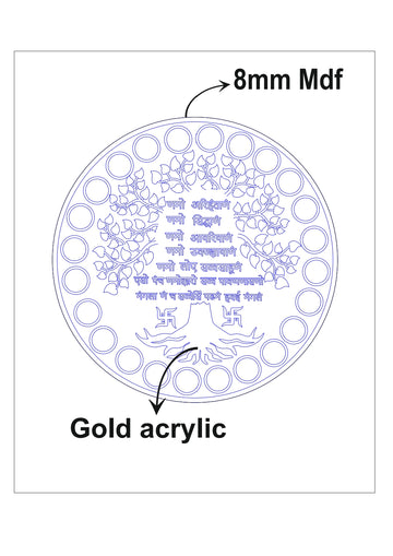 Round navkar mantra frame