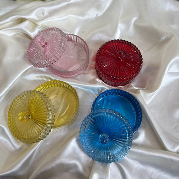 Stripped candle glass jar