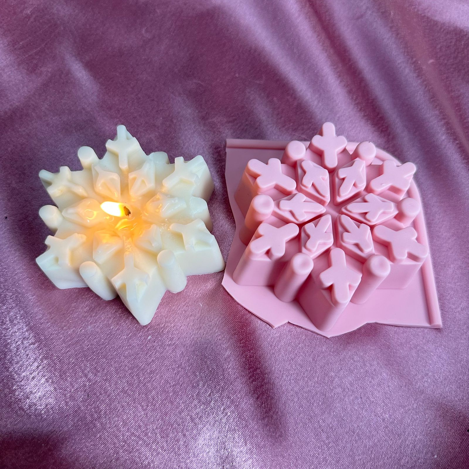 Snowflake Christmas candle mould C3
