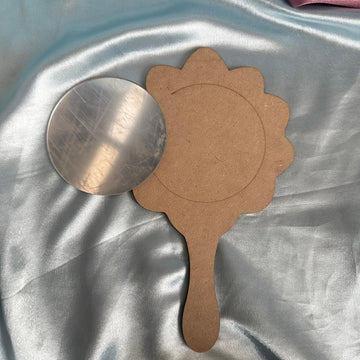 Hand mirror mdf with silver acrylic 002