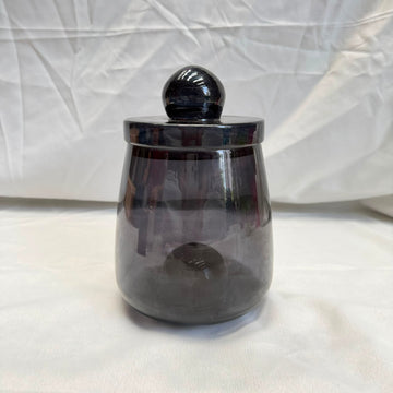 Candle glass jar with lid black