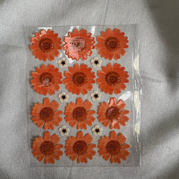 Orange daisy flower peel off sticker
