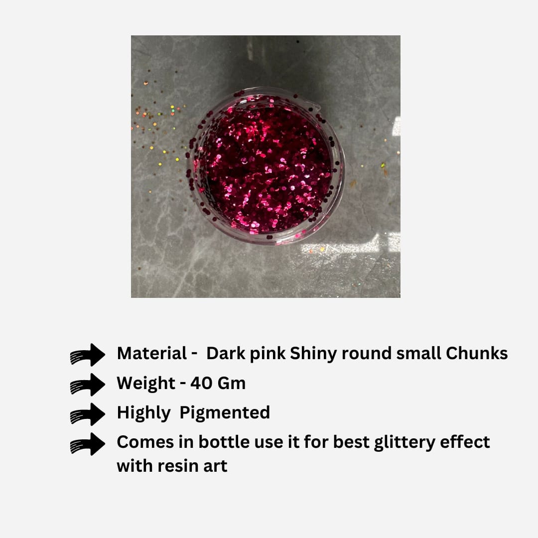 Dark Pink shiny Round chunks