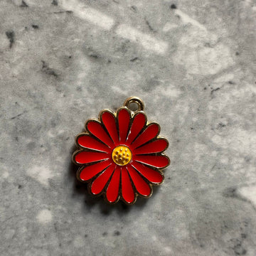 Red daisy charm