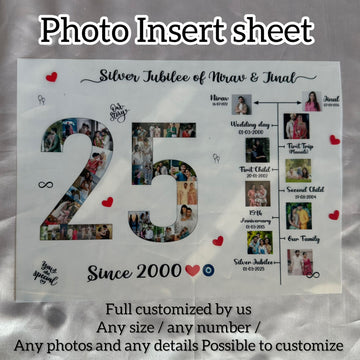 Photo insert sheet customise