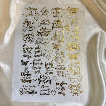 Wishes quotes metal insert sheet A4 004