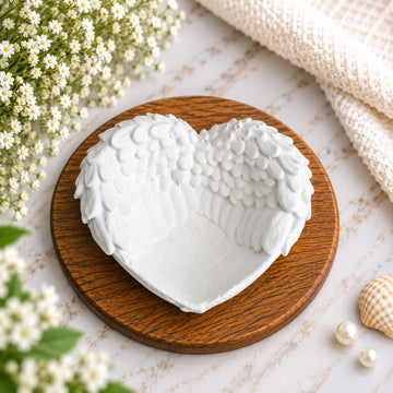 Designer wing heart concrete jar
