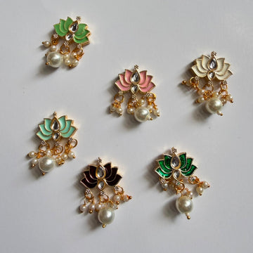 Lotus hanging kundan charm 003